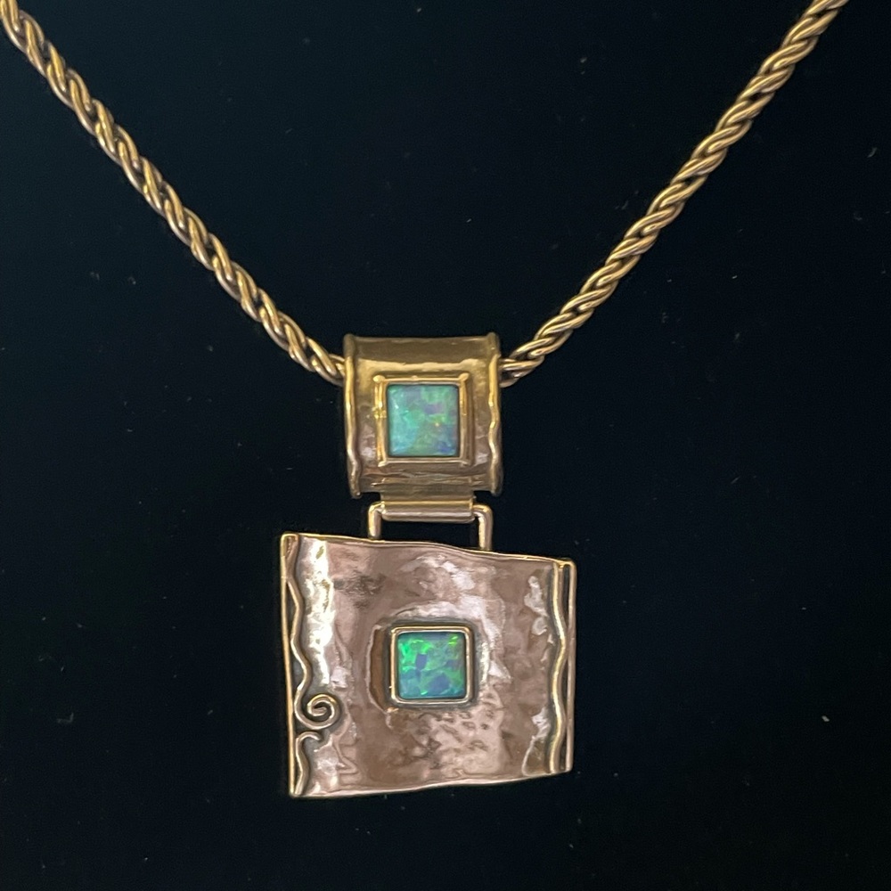 Rare Silpada faux blue opal pendant N0951 2004-2005 catalog - Picture 3 of 6